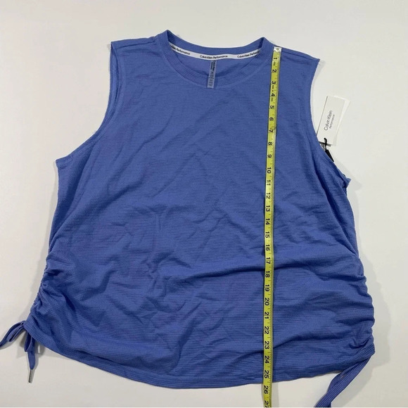 CK Calvin Klein Performance Ruched Tank Top Blue Purple Size 2X - Picture 5 of 6